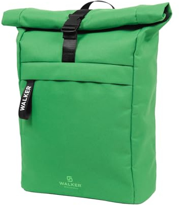 Walker Classic Rucksack Roll Top Digital Green mit Hauptfach, Laptopfach, ergonomischen Schulterriemen und Mittelfach mit Handytasche, wasserabweisend, ca. 20 23 l Volumen
