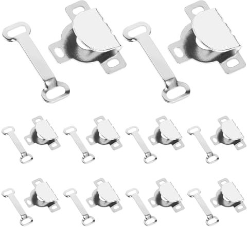 Molain Juego de ganchos de costura y cierre de ojos para pantalones, faldas, pantalones de vestir, cierres de gancho y ojo para coser ropa, plateado, talla única