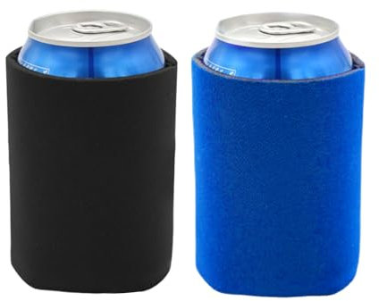 JEKUGOT Beer Cooler Sleeve, Drink Cooler, Neoprene Beer Can Cooler,Can Cooler Sleeves for Bottles, Cans, Beer Cans(16OZ, Black/Blue)