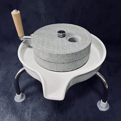 Paste Mill,Hand Stone Mill, Handmade Stone Mill Peanuts Chilli Manual Powder Pulverizer Machine, Wet Dry Stone Mill Grinder for Grains, Small Food Grinding Tool