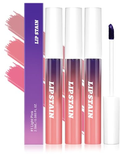 3Pcs Peel Off Lip Stain Set Long-Lasting Matte Lip Tint, Waterproof & Non-Stick Cup Proof, Light in Texture. Matte Liquid Lipstick Outline Bold and Distinct Lips