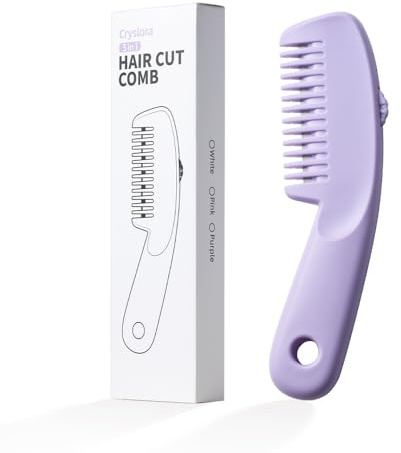 Cryslora Hair Razor Comb, Hair Triming Comb, Hair Thining Trimmer, Homeuse Cutting and Styling (Purple)