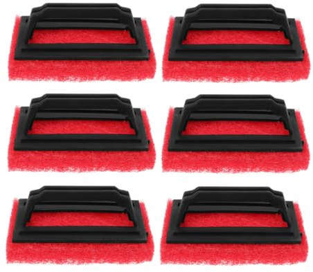 ARTSEWPLY Cepillo Removedor de Tinta para Serigrafía Mango 6 Piezas Color Rojo Estropajo para Impresión Limpieza Eficaz de Pantallas y Accesorios para Serigrafía