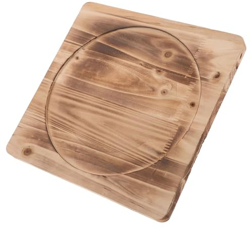 SEWACC Tapis Ignifugé en Bois 26 CM pour Barbecue de Jardin Support Isolant Thermique pour Poêle à Bois Accessoire Portable pour Feu de Camp et Réchaud de Camping Extérieur