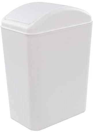 Tstorage 20 Litre Plastic Swing Bin, Plastic Trash Bin, White