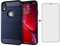 Asuwish Phone Case for iPhone XR and Tempered Glass Screen Protector Film Cover with Mobile Bumper Accessories Slim Thin Shockproof Soft Silicone Rubber TPU Bumper iPhoneXR i 10XR 10R 10 X R RX Blue