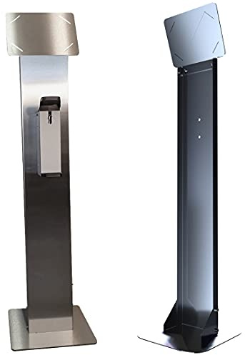 Lyxigt stativ med desinfektionsmedel med dispenser – ställ desinfektionsmedelsdispenser i rostfritt stål – handhygienstation för 1 l