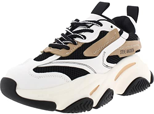 Steve Madden Damen Possession Sneaker, Schwarz/Braun, 37 EU