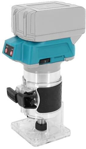 Affleureuse Défonceuse, Weytoll Affleureuse à Bois 600W max 18000 tr/min, fraise au carbure de 6,35 mm (pour Makita 18 Volt, Moteur Sans Balais, Sans Batterie)