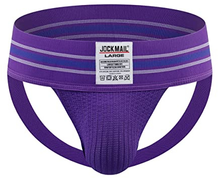 Herren Jockstraps Unterwäsche Breiter Gürtel Athletic Supporter Komfortabler Herren Sport Jockstrap 7 Farben (as3, Alpha, l, Regular, Regular, Lila)