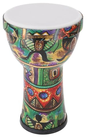 GURU SHOP Farbige Djembe/Holztrommel/Percussion Rhythmus Klang Instrument - Motiv 5/27 cm