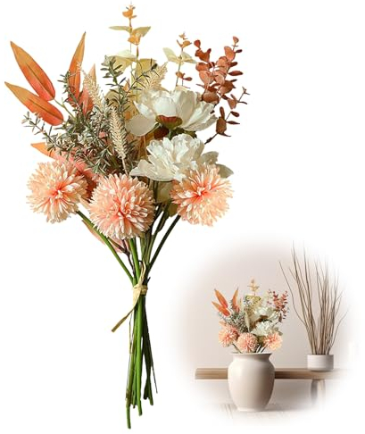 DesertBoy Kunstblumenstrauß, Unechte Pflanzen, Hortensien Kunstblumen, Künstliche Pflanzen, Kunstblumen Wie Echt für Party Festival Dekor (Champagner)