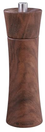 Zassenhaus Salzmühle FRANKFURT 18 cm | Nussbaum | Mit stufenlos verstellbarem Hochleistungs-Keramikmahlwerk | Befüllte Gewürzmühle | Ø 5,6 × 18 cm