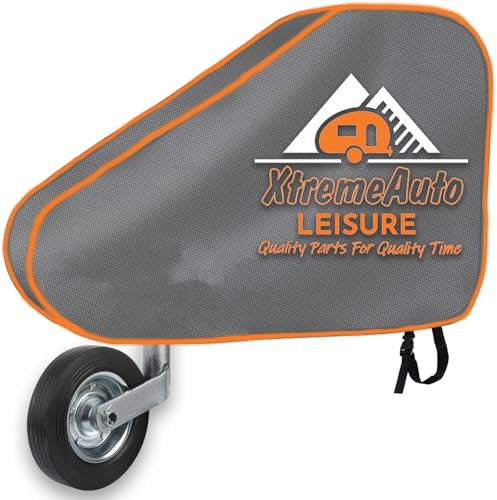 Xtremeauto Heavy Duty Caravan Hitch Cover - Waterproof Tow Hitch Cover with Strap - Universal Trailer Drawbar Protector - Suitable for Campervan, Motorhome (GREY)
