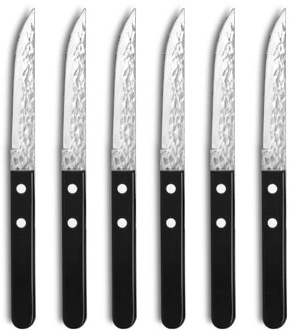 Steak Pizza 2.0 Martelé Noir - Coffret 6 couteaux steak