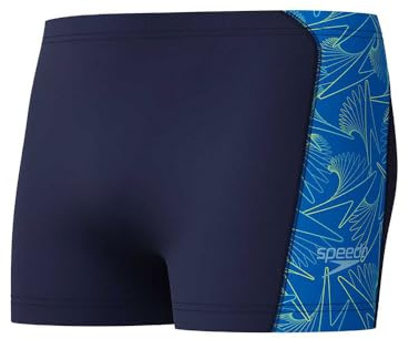 Speedo HyperBoom Panel Aquashort per Uomo, Navy/Lagoon Blue, 36