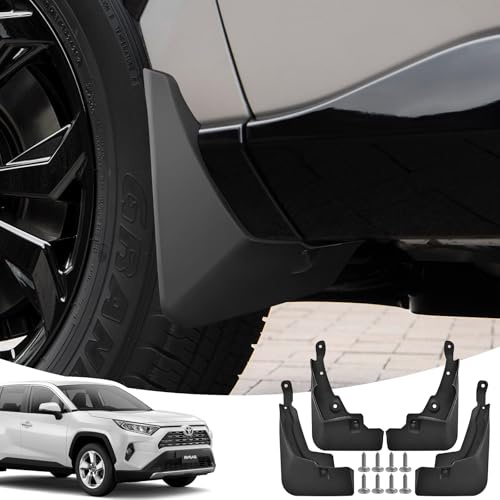 LANGBEAN (4 Delar) Stänkskydd för Toyota RAV4 2019-2025 | Stänkskärmar Fram Och Bak, Med Monteringsskruvar, Ingen Borrning Behövs, ABS-Material, Alla Väder Tillbehör