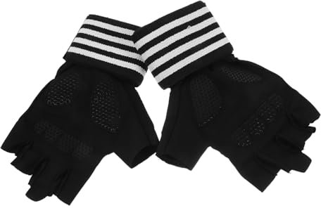 BESPORTBLE 1 Paar Fitnesshandschuhe für Herren Gewichtheberhandschuhe Nicht-trainingshandschuhe für Damen Schwarze Halbfinger-sporthandschuhe