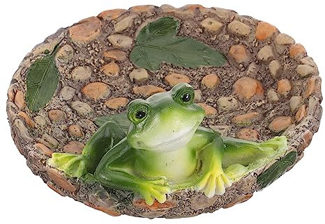 Happyyami Cute Frog Figurine Resin Statue for Home Garden Decoration for Tabletop Display Outdoor Ornaments