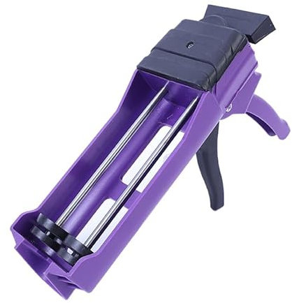 Twin Silicone Gun, Cartridge Caulking Gun for Dual Components (1:1 Mix Ratio) Up to 450ml Manual Caulk Applicator Gun for Adhesives, Sealants, Epoxy,Purple