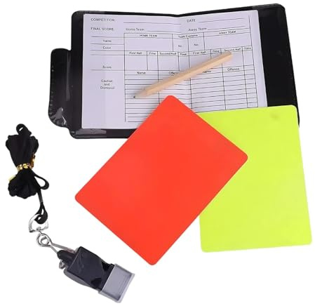 ZMaglorian Kit de Árbitro de Fútbol Completo, Cartas Rojas & Amarillas en avec Silbato à Cordon, Double Pince & Carnet de Score de Poche, Pour Matchs de Fútbol et Activités Sportives Scolaires