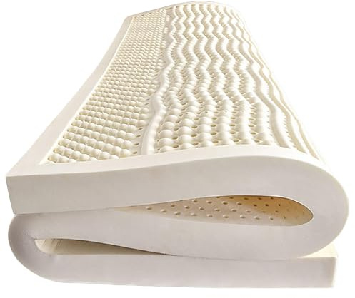Colchón de látex 100% látex, firmeza Media/Suave, 7 Zonas ortopédicas Funda extraíble Colchón de látex Natural Ayuda a aliviar el Dolor de Hombros y Espalda,5cm,90x200cm