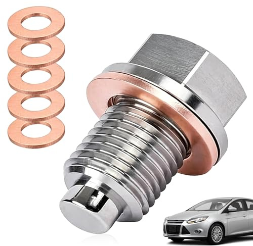 gsgfuis Tornillo de Drenaje de Aceite con Junta tórica M12x1.5 – Juego para Coche Que Incluye 5 Juntas, Tornillo de Drenaje de Aceite para Realizar el Cambio de Aceite.