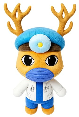 Clacce Animal Hospital Peluche de 34 cm inspirée du Jeu (Dr. Harlow) avec Rembourrage en Coton PP Doux, Broderie détaillée et Design sûr de Jeu de rôle