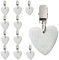Tablecloth Weights, 10 Pieces Tablecloth Clips Table Clips with Clips for Indoor Outdoor Home Kitchen Wedding Party Picnic, White, Marble (Heart Shape)
