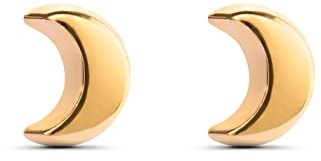 Pendientes bebé niña mujer oro - 9K, luna oro amarillo, 3mm, preparado con estuche regalo, cierre de rosca, fabricados en España. Modelo Moon de la marca Smalliful.