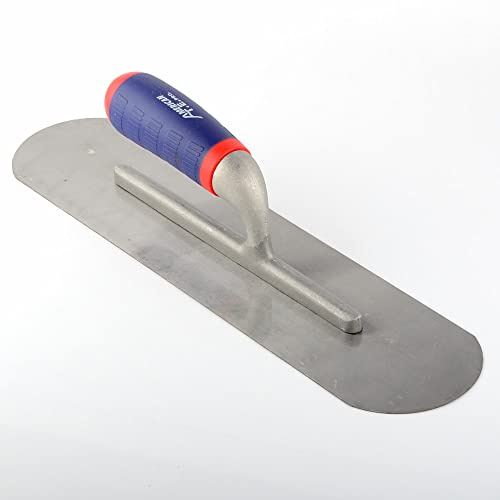 ATE Pro. USA - Trowel Swimming Pool 16 X 4 100C | Professional Stainless Steel Round End Trowel | Smoothing Tool | Masonry Hand Trowel | 16 x 4