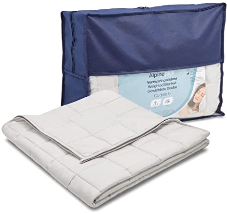 Alpine Plus Gewichtsdecke 6kg - Therapiedecke für Erwachsene - Schwere Bettdecke 150x200 cm aus Polyester mit Fiberglas- und Glasperlen - Schwere Decke für 50 bis 70 kg - Weighted Blanket in Grau