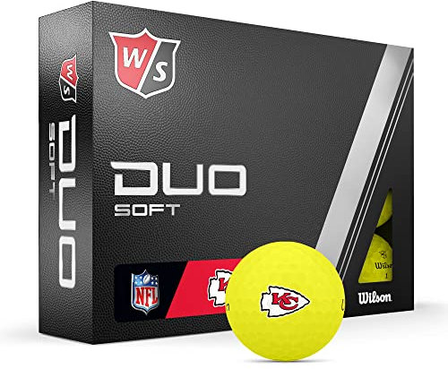 WILSON Staff 2023 Duo Soft NFL Golfbälle - 12 Bälle, Gelb, Kansas City Chiefs