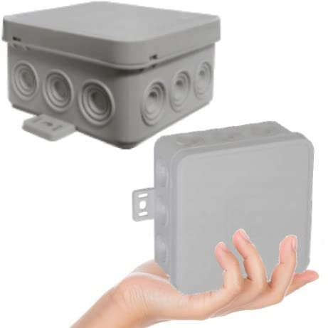 5x Aufputzdose Abzweigdose, Feuchtraum Aufputzdose Feuchtraum Verbindungsdose Verteilerdose IP54, Grau Abzweigkasten 100 x 100 x 41 mm, 5 Stück