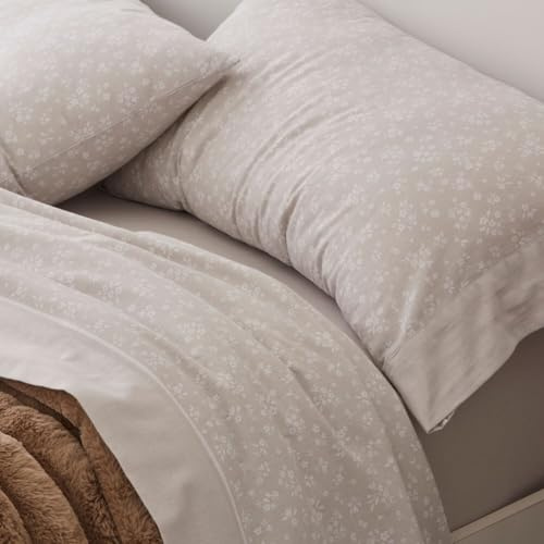 Burrito Blanco | Draps en Flanelle de Coton | Lit de 120 cm (+ Dimensions Disponibles) | Design 572 | Couleur Pierre (120 x 190/200 cm)