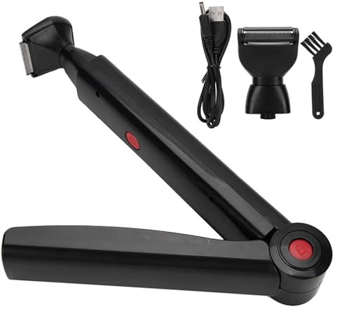 Rasoio per La Schiena Uomo | Rasoio elettrico per la depilazione del corpo dei della schiena | Rasoio Elettrico USB Ricaricabile con Manico Pieghevole 180° | Rasoio pieghevole per uomo