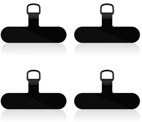 4st Phone Tether-Flikar, Universal Phone Tether-Flikar Telefonsnöresflik Mobiltelefonsnöresskydd Säkerhetslina Patch Telefonsnodd Ersättningsdel för Telefonrem (Svart)
