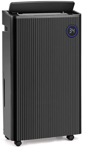 TANGZON 25L/Day Dehumidifier, Electric Dehumidifiers with 4 Modes, 2 Speeds, Continuous Drainage, Laundry Drying, 24H Timer, 5.5L Water Tank, Auto Off & Digital Humidity Display, for Home Damp Mould