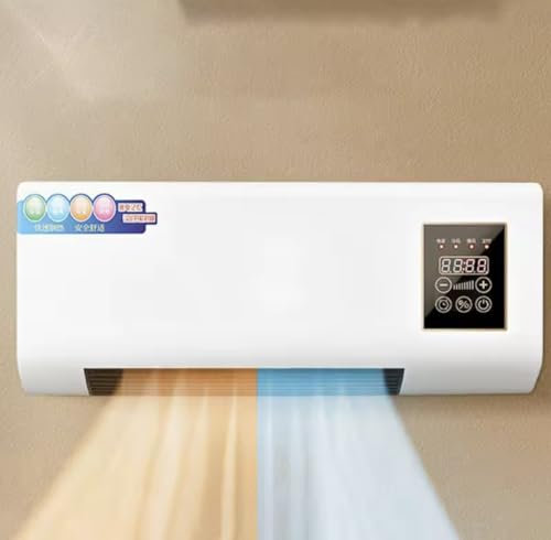 Ventilateur Électrique Mural 2-en-1 (Refroidisseur + Chauffage) 2000W, Télécommande, Écran LED