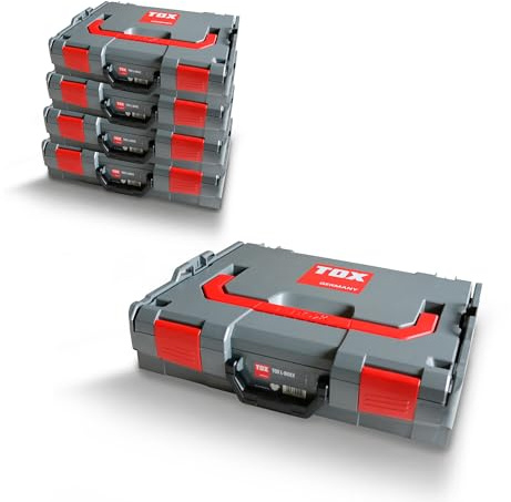 Coffret TOX L-BOXX en kit, empilable et encliquetable avec le système L-BOXX, 8 compartiments pour petites pièces, rangement clair pour chevilles et vis, kit de 5 pièces, 094909152