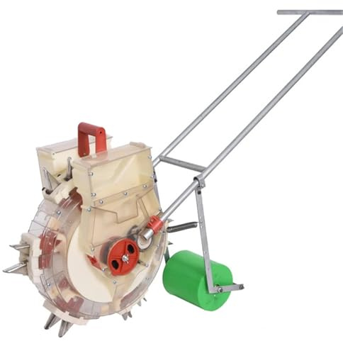 MNEVZX Multifuncionales Plantador Sembradora Manual de maíz, maní y Soja con Ruedas, esparcidora de Fertilizantes Multifuncional(Double 5nozzle 35cm)