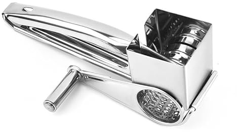 Mrxxjz Hand Crank Cheese Grater with Stainless Steel Drum | Ergonomic Rotary Grater & Shredder for Hard Cheeses, Vegetables & More - Easy-to-Use Handheld Kitchen Tool for Cooking and Food Prep