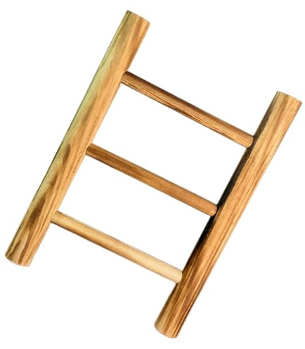 LIFKOME 2livelli Scala in Legno per Asciugamani Mensola per Coperte in Legno Mini Scaletta Decorativa per Strofinacci Porta Asciugamani Scala in Piccola Scaletta Rustica per Bagno