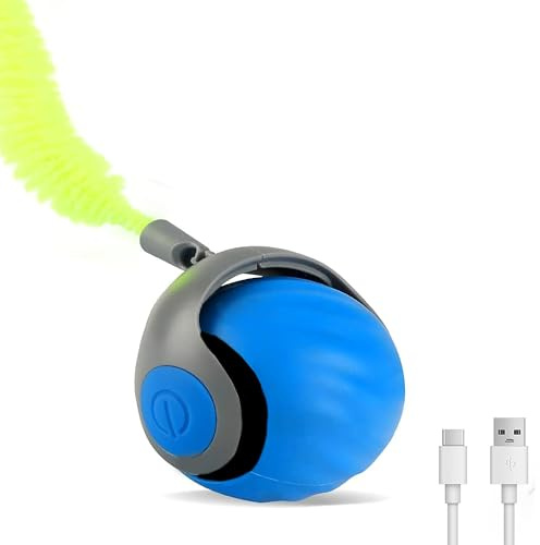 Palla giocattolo interattiva per gatti, intelligente e automatica, per gatti interni, ricaricabile tramite USB, giocattolo elettrico per gatti con sensore di movimento e prevenzione degli ostacoli