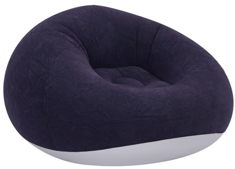 ZHLINUO 6 PCS Inflatable Bean Bag Chairs Set with Air Pump, Portable Blow‑up Couch, Folding Inflatable Bean Bag Chair for Camping Movie Nights Outdoor Lounging (Deep Blue)