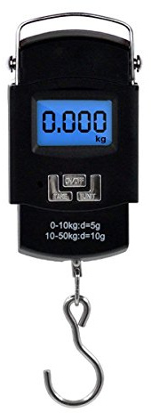 Eidyer 10g ~ 50kg Bilancino Digitale Bilancia per bagagli Elettronico, da pesca con gancio postale, Bilancia da viaggio digitale portatile Valigia Bilancia con display LCD per viaggi