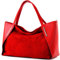 modamoda de - T126 - ital. Shopper Tragetasche Leder/Wildleder, Farbe:Rot2021