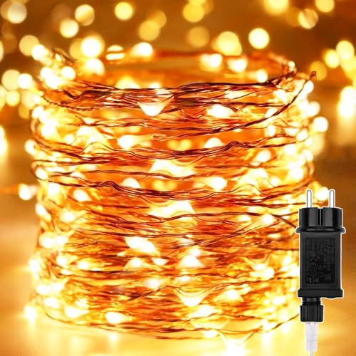Luci Albero di Natale 30M 300 LED, Filo di Rame Catena Luminosa Impermeabile Luci di Natale da Esterno Interno Stringa Natalizie Decorazioni per Festa,Nozze,Casa, Giardino,Balcone,Matrimonio,Halloween