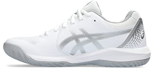 ASICS Women's Gel-Dedicate 8 Tennis Shoes, 8.5, White/Pure Silver