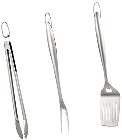 1 Set Turner Clamp BBQ Kit Outdoor Clip geschlitzt mit Utensilien Camping Silber Utensilien Grillschaufel Kochwerkzeug Gabel Zubehör Edelstahl Küche Kochgeschirr Zubehör Urlaub Pfannenwender